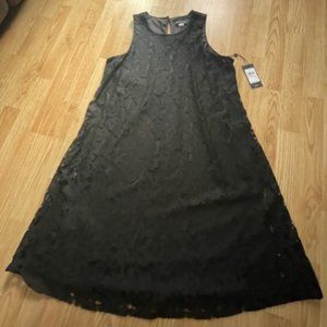 Black Lace Sleeveless A-Line Dress